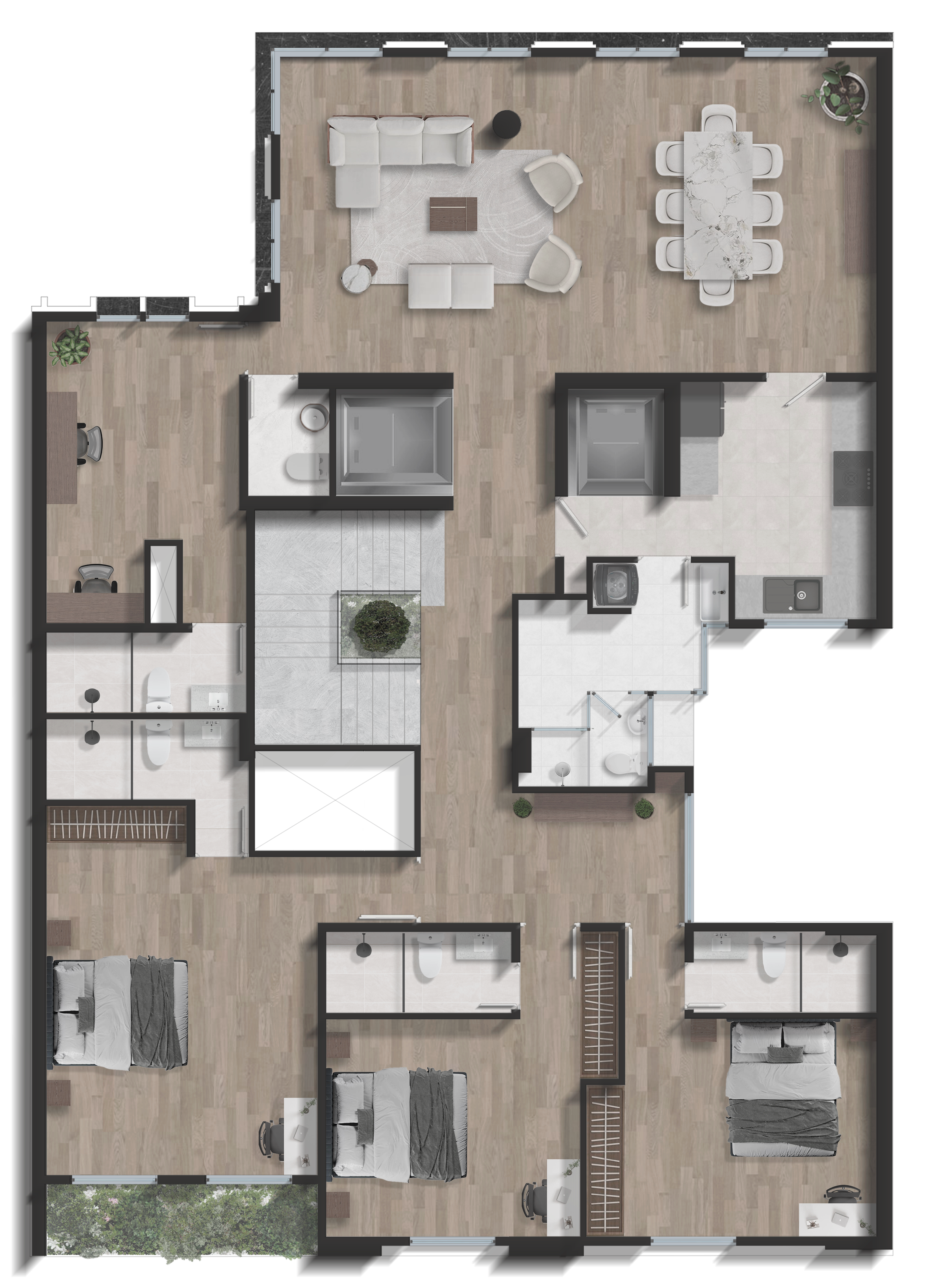 Plano Dúplex 400m² - Planta Baja